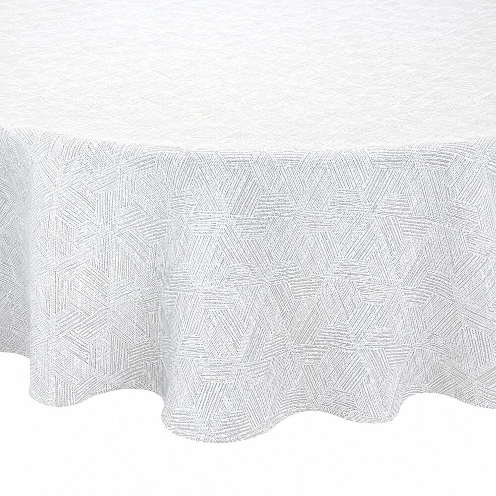 Indoor Outdoor 70" Round Tablecloth Textured Diamond Fabric Beach Summer House